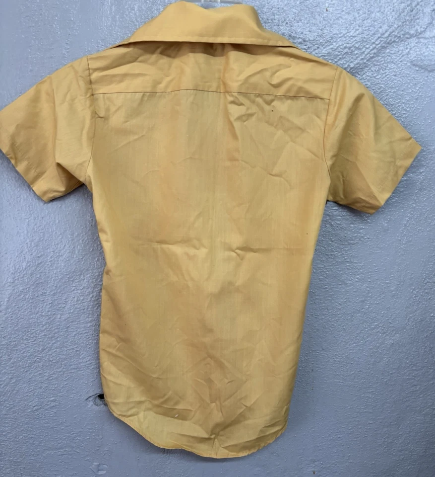 Camisa vintage años 60 Town Craft Perm-Prest niños talla 10 talla 10 manga corta dorada Foto 2 de 4