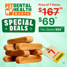 Jumbo Yak Dog Chews 3 lb - Tibetan Yak Chews  Natural Long Lasting Value Pack