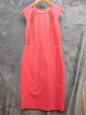 Classiques Entier Dress Womens 10 Pink Knee Length Pencil Sleeveless Round Neck
