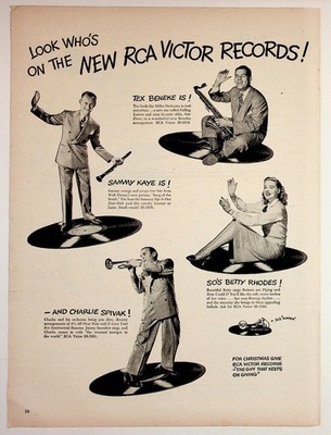 RCA Victor Records 1946 Magazine Ad Tex Beneke Sammy Kaye Betty Rhodes Charlie