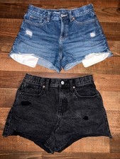 girls old navy Classic High-Rise Denim Shorts - Blue and Black size 12 L