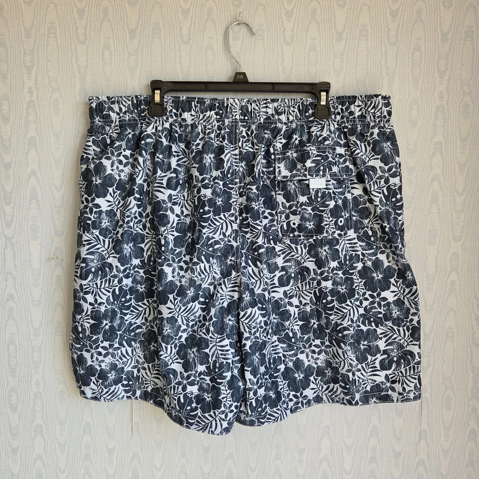 De Colección Y2K Para Hombres XL Merona Hawaiano Floral Tabla Bañador Board Shorts Azul Blanco Foto 4 de 4