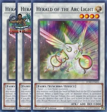 Yugioh! 3x Herald of the Arc Light JUSH-EN051 Rare 1st Ed NM