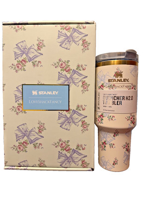 Stanley x LoveShackFancy 40 oz FlowState Quencher Pastel Blue Floral Brand New