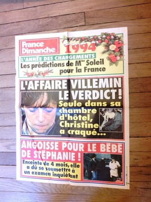PLAKAT FRANKREICH SONNTAG VINTAGE 57 X 75 / L'AFFAIRE VILLEMIN / KORREKTER ZUSTAND