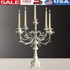 5 Arm Metal Candelabra Holder Elegant Centerpiece Weddings Holidays Home Decor
