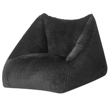 Mainstays Black Corduroy Plush Upholstered Lounge Chair 33x34x24.5 in