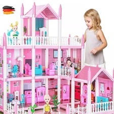 Puppenhaus Spielzeughaus Barbiehaus Puppenstube Puppenvilla ZUBEHÖR mit Licht DE