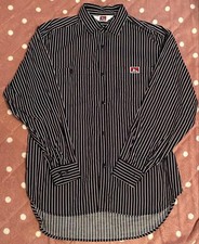 BEN DAVIS Striped Shirt Black White Size M