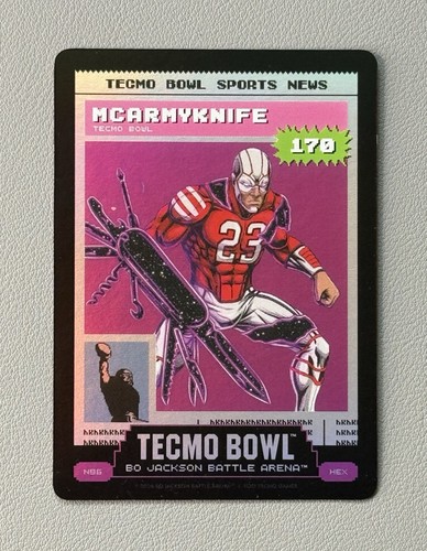 🔥Bo Jackson Battle Arena Tecmo Bowl News HEX #N229 Mcarmyknife Ultra Rare SSP🔥