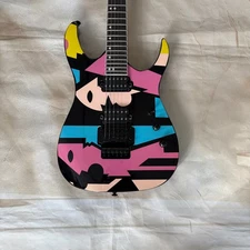 Fast ship Electric Guitar with Custom Colorful Art Pattern Floyd Rose Tremolo 