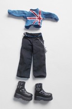 BRATZ DYLAN BOYS PRETTY IN PUNK LONDON UNION FLAG JACK TOP TROUSERS DOLL CLOTHES