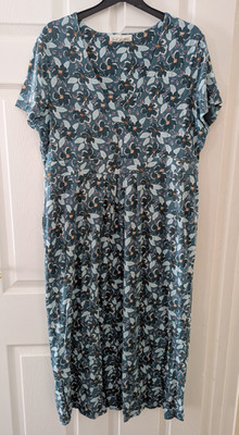 Seasalt Cornwall Seed Packet Dress Size 18 Green Blue Floral