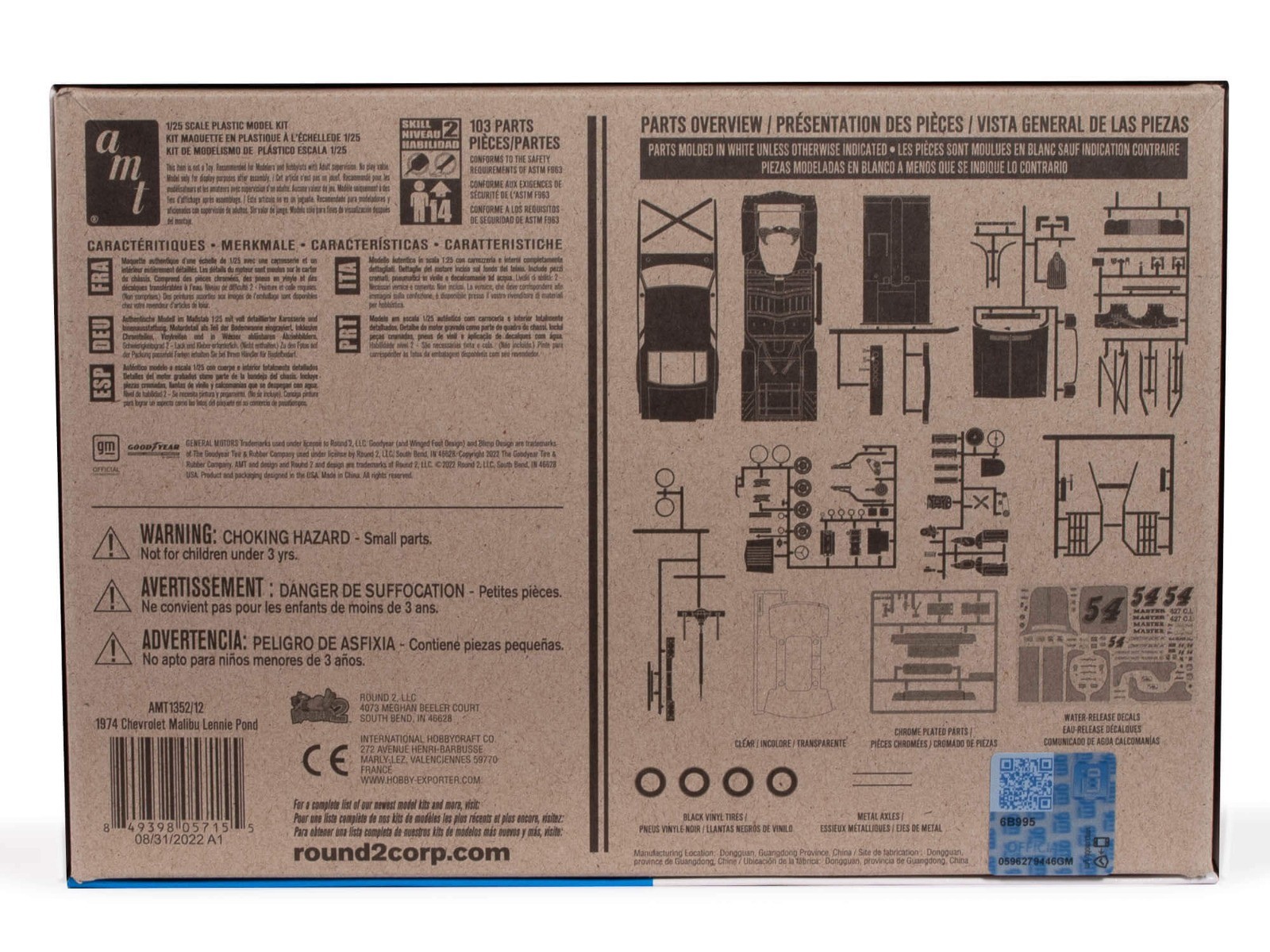 AMT 1/25 Lennie Pond 1974 Chevy Malibu Plastic Model Kit AMT1352