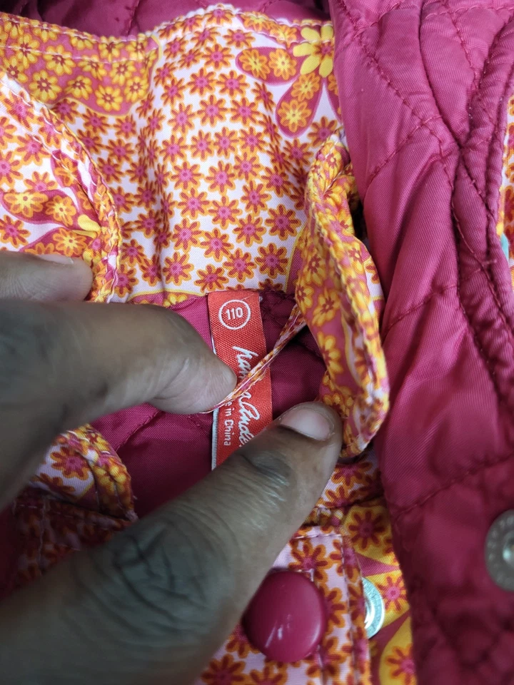 Abrigo Hanna Andersson Niños Niñas Pequeño Naranja AOP Estampado Paisley Grueso Sudadera con Capucha Foto 4 de 4