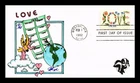 US COVER LOVE 20C FIRST DAY ISSUE PUGH HAND PAINTED CACHET