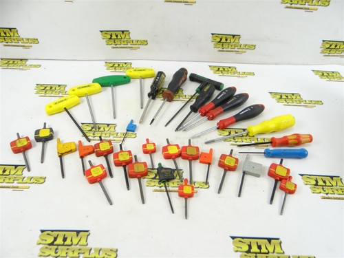 33 ASSORTED TORX DRIVERS & FLAG WRENCHES SIZES T6 TO T15
