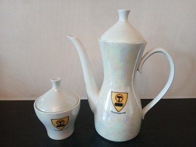 DDR Kahla Kaffeekanne Zuckerdose  '' Lauchhammer '' Kahla A.F. /BL Porzellan
