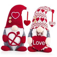 LEKSON Valentines Day Gnome Decorations Gifts, Handmade Plush Valentine Pink