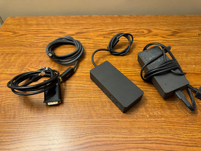 Microsoft Surface Docking Station Model 1661 with AC Adapter, HDMI + DVI Cords