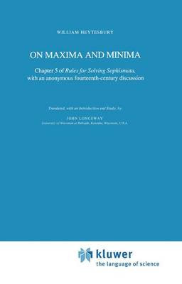 On Maxima and Minima - 9789400964983