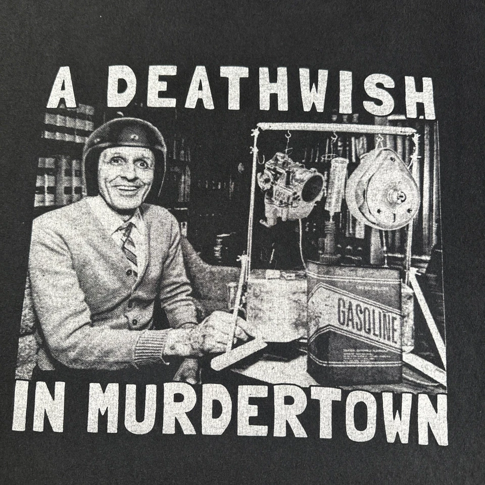 Vintage Deathwish In Murdertown Mister Roger’s Parody T-Shirt Size 3XL Black Y2K - Image 2 of 4