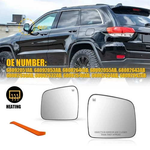 Mirror Glass Heated Replacement Side For 2011-22 Jeep Grand Cherokee Left Right
