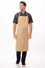 Chef Works Urban Collection -Austin Chefs Bib Apron Natural Inisex RP£35.99 BNIP