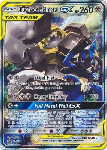 Moderately Played, English Pokemon  Lucario & Melmetal GX  - SM192 - SM Black St
