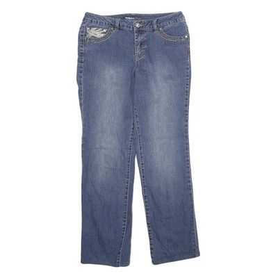 STYLE & CO Damen Jeans Regular Blue Denim Rinse W30 L30 Zierte Taschen