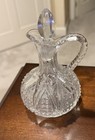 Vintage EAPG Clear Glass Tear Drop Pattern Cruet 6" Tall  — photo 2