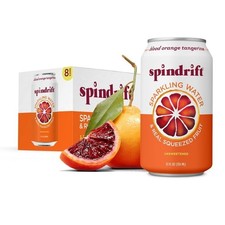 Spindrift Sparkling Water Blood Orange Tangerine Flavored 12 oz 8pack Cans
