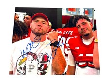 Dylan Raiola #15 & Will Compton #51 Nebraska Cornhuskers football signed 8x10 Bu