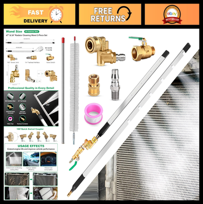 #ad 47quot; amp; 24quot; Radiator Cleaning Wand Pressure Washer Tool w 25° Fan Nozzle 4500 P $79.99