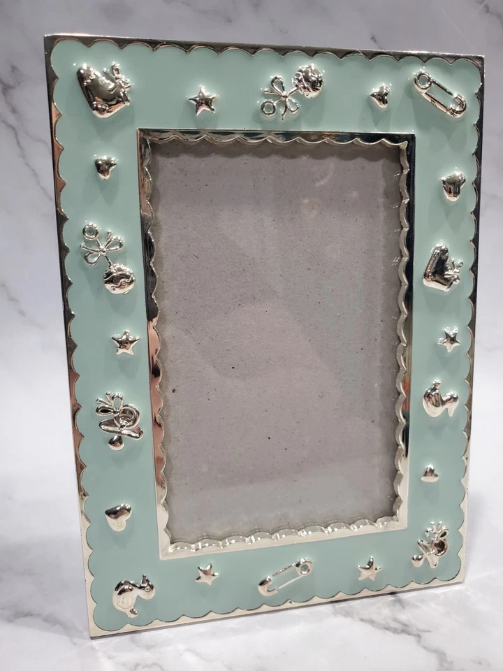 Silver And Baby Blue Photo Frame Infant New Baby Baby Shower 4x6 - Image 2 of 3