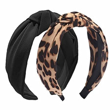 2PCS Headbands for Women, Bow Knotted Wide Headband, Yoga Hair Band Fashion Elas