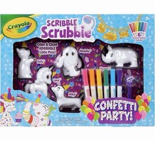 Crayola Scribble Scrubbie Toy Pet Playset, Confetti Party Pack, Coloring Toy NEW