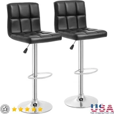 Adjustable Swivel Bar Stools Comfortable Seating Anti-Slip Easy Assembly New