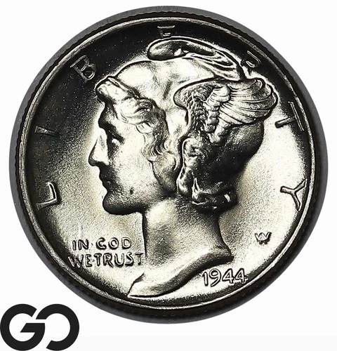1944 Mercury Dime, Gorgeous Superb Gem BU++