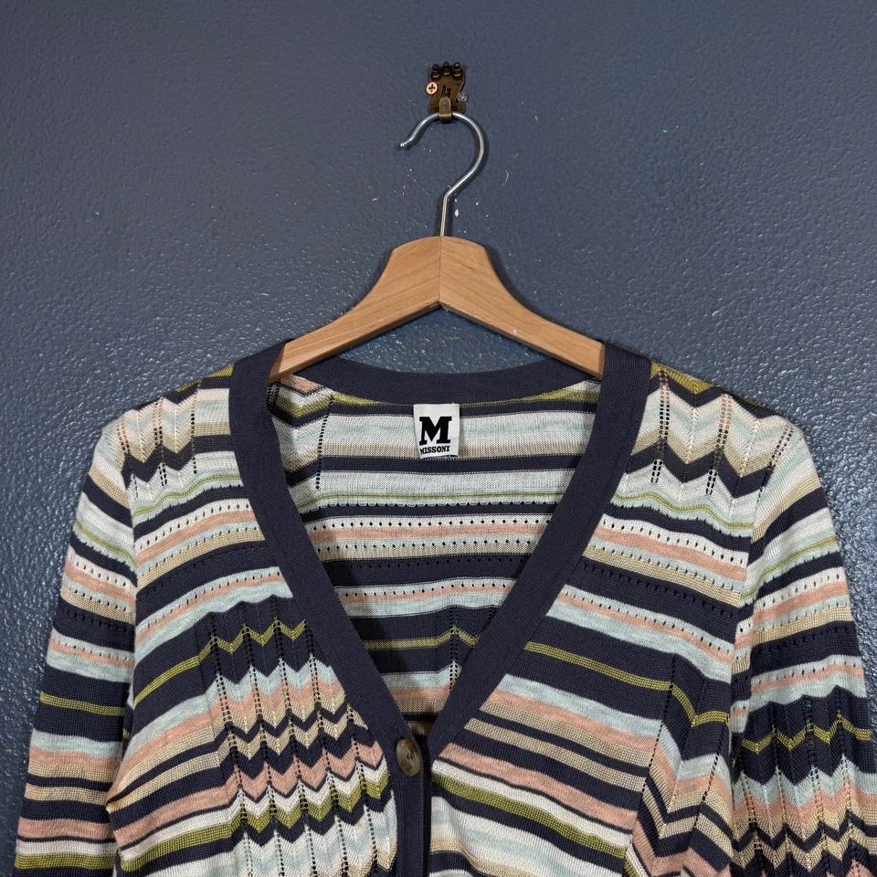 Missoni M Mujer Cárdigan Amarillo Rayas Jersey Foto 2 de 4