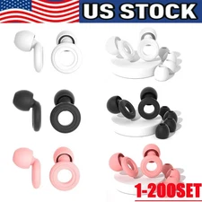 NEW Reusable Silicone Ear Plugs Noise Blocking Earplugs For Sleep, Study & Work