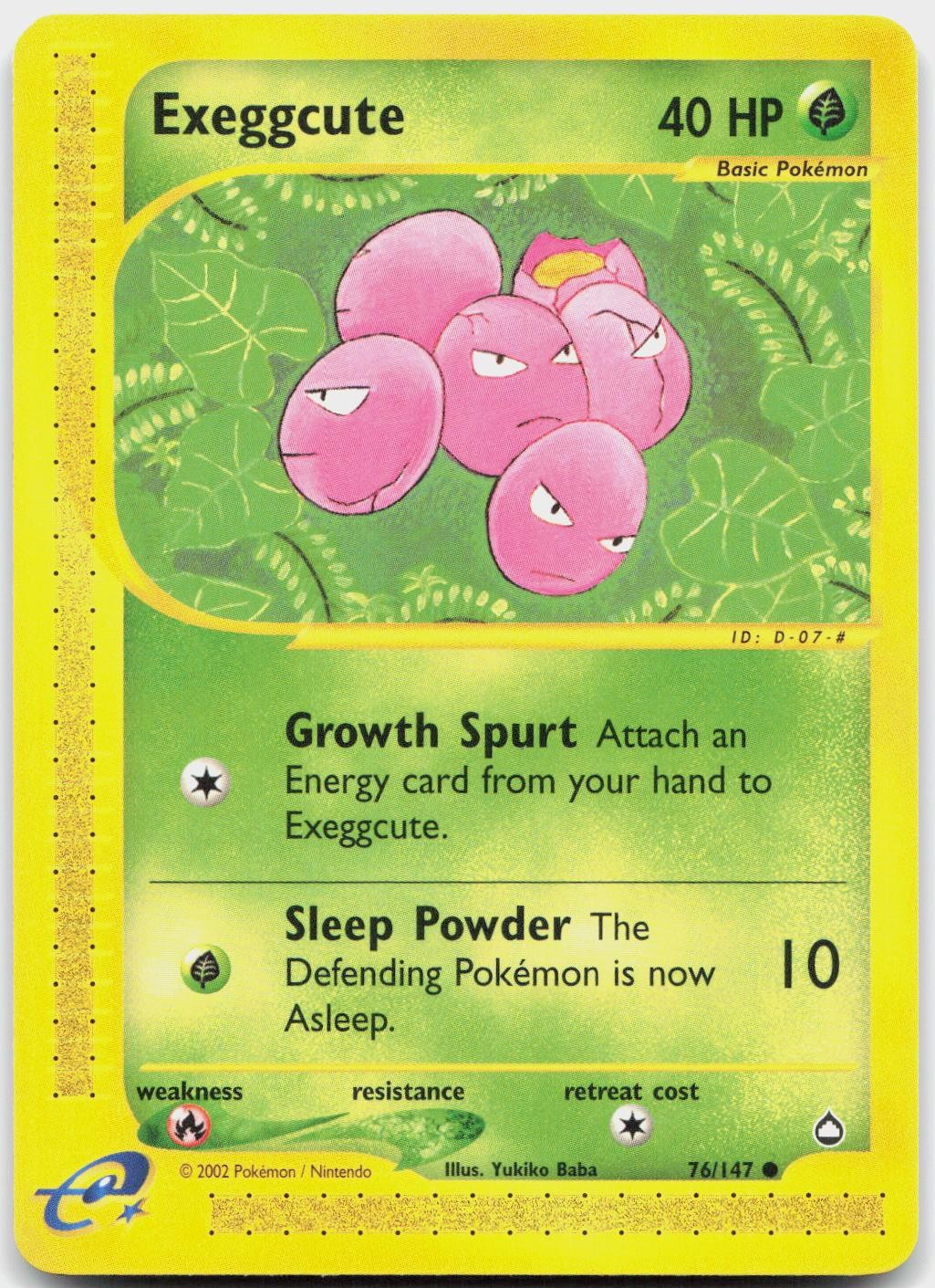 Exeggcute 76/147 Common Aquapolis Pokemon Lightly Played