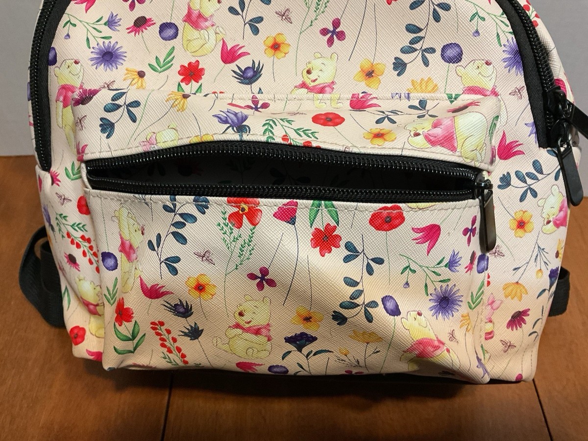 Disney WINNIE THE POOH & Flowers Mini Backpack Bag Bioworld 