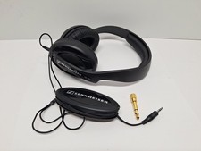 Sennheiser HD-202 Wired Stereo Headphones Black 3.5 mm Audio Jack 10' Cord DJ