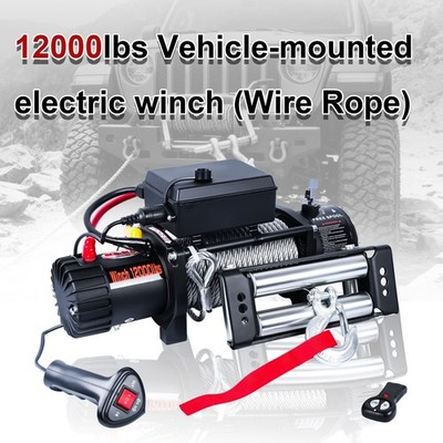 12000LB 12V Electric Winch, 4WD Recovery 0.4In x 85Ft Steel Wire Rope CW-12000S