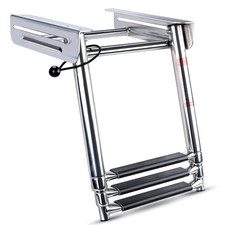 3 Step Pontoon Boat Ladder Folding Stainless ...