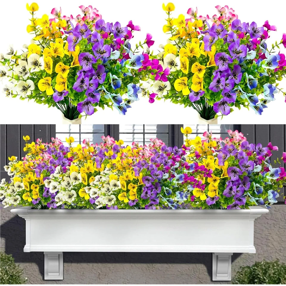 Kunstblumen Wetterfest UV-beständig Außen Balkon Garten 6 Bündel - Bild 1 von 4