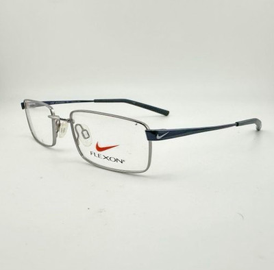 NIKE with Flexon Eyeglasses Frames 4626 049 Chrome Blue 47-17-135 Youth / Adult