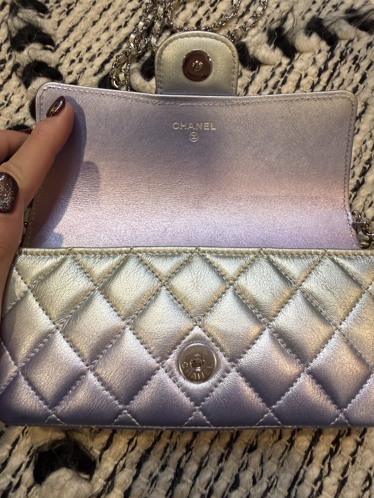 Chanel Iridescent Ombre Leather Rectangular Cross… - image 11