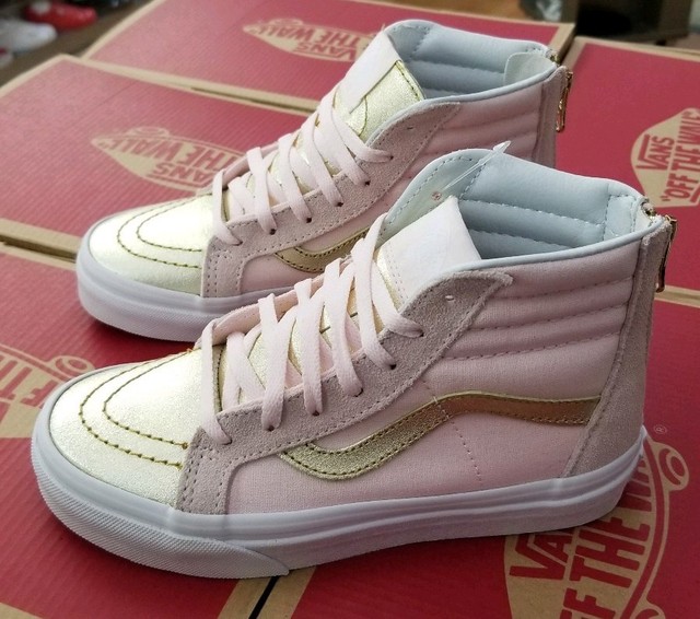 pink and gold vans